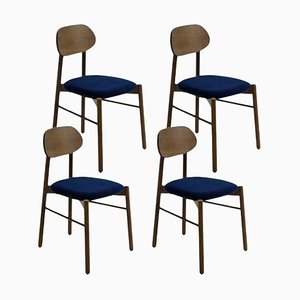 Bokken Upholstered Chairs in Caneletto, Blue by Colé Italia, Set of 4
