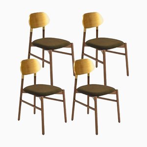 Bokken Upholstered Chairs in Canaletto & Gold, Visione by Colé Italia, Set of 4