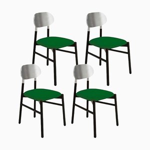 Bokken Upholstered Chairs in Black & Silver, Menta by Colé Italia, Set of 4