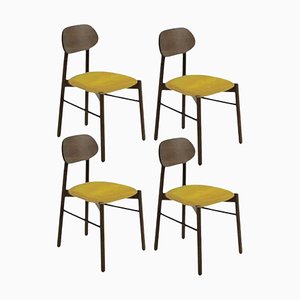 Bokken Upholstered Chairs in Caneletto, Yellow by Colé Italia, Set of 4