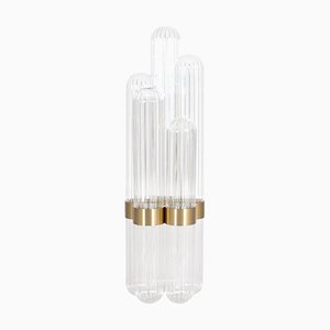Cactus Big Transparent Polished Brass Floor Lamp by Pulpo