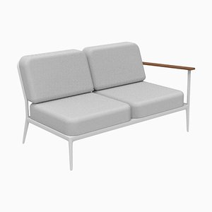 Nature White Double Left Modular Sofa by Mowee
