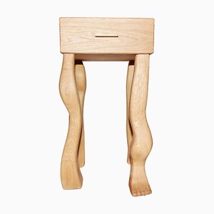 Foot Side Table with Drawer by Project 213A