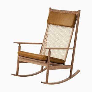 Swing Rocking Chair in Nevada Teak and Cognac by Warm Nordic