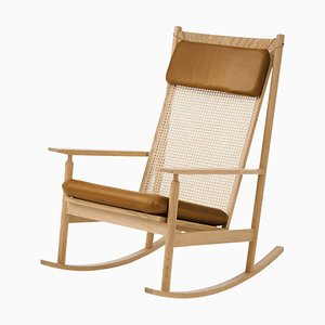 Rocking Chair Swing en Chêne Nevada et Cognac par Warm Nordic
