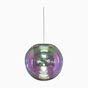 Lámpara colgante Iris Globe 40 en rosa y verde de Sebastian Scherer