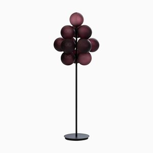 Lámpara de pie Stellar Grape Big Aubergine de acetato en negro de Pulpo