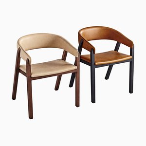 Oslo Chairs in Brown by Pepe Albargues, Set of 2