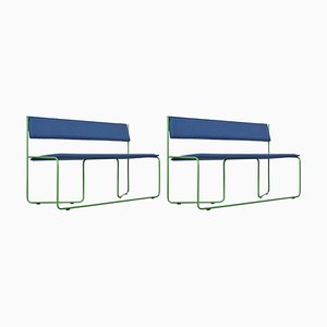 Bancs Trampoline Bleus par Pepe Albargues, Set de 2