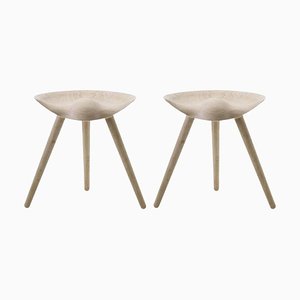 Tabourets en Chêne Beige par Lassen, Set de 2