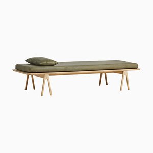 Moss Green Oak Level Daybed with Pillow by MSDS Studio, Set of 2