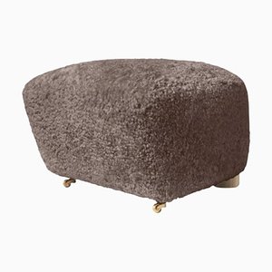 Sahara Natural Oak Sheepskin the Tired Man Footstool by Lassen