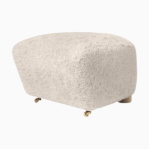 Moonlight Natural Oak Sheepskin the Tired Man Footstool by Lassen