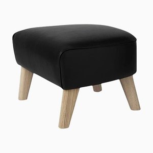 Repose-Pieds My Own Chair en Cuir Noir et Chêne Naturel par Lassen