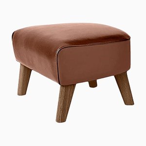 Brown Leather and Smoked Oak My Own Chair Footstool by Lassen