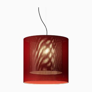 Lampe à Suspension Moaré LM Rouge et Grise par Antoni Arola