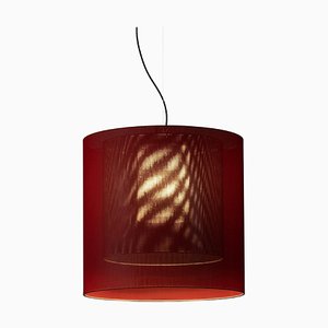 Red and Black Moaré Lm Pendant Lamp by Antoni Arola