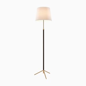 White and Brass Pie De Salón G3 Floor Lamp by Jaume Sans