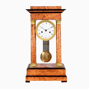 Empire Thuya Burl & Glass Clock, Early 19th Century