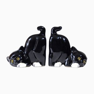 Ceramic Cats Bookends, 1950s, Set of 2