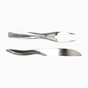 Model Danube 7000 Tranchier Cutlery by Janos Megyik for Amboss, 1970s, Set of 2