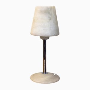 Chromed Metal and Alabaster Table Lamp, Spain, 1980s