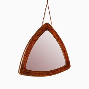 Triangular Mirror in Wood, Italy, 1960s