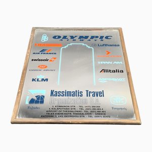 Advertising Mirror with Airlines of Travel Agency, 1960s