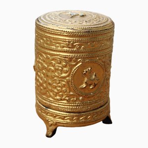 Caja de laca china negra y oro de 24 kt, años 30