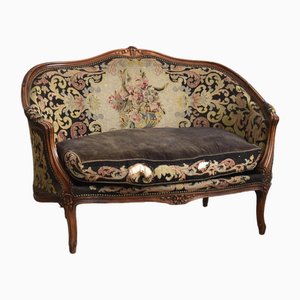 Ancient French Louis XV Style Bergère 2-Seater Sofa