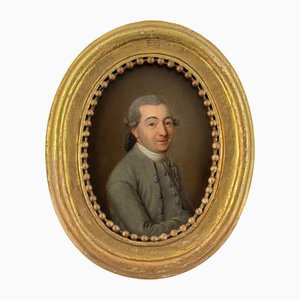 Danish School Artist, Miniature Portrait of a Gentleman, 18th Century, Oil on Copper