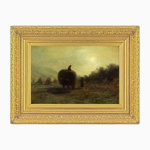 James Alfred Aitken AHRA RSW, A Cornfield in the Moonlight, Fin des années 1800, Peinture à l'huile