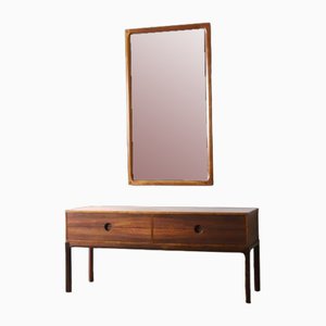 Commode à Tiroirs Modèle 334 avec Miroir par Kai Kristiansen pour Aksel Kjersgaard, 1960s, Set de 2