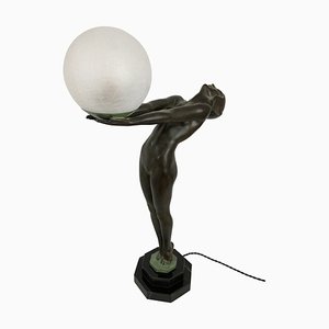 Skulpturale Art Deco Lumina Tischlampe von Max Le Verrier, 2023