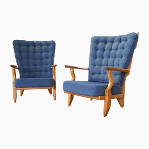 Mid-Century Armchairs attributed to Guillerme and Chambron for Votre Maison, Set of 2