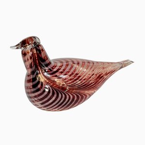 Figura de pájaro soplado de vidrio de Oiva Toikka para Iittala, Finlandia, años 80