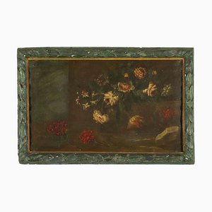 Bodegón con flores, década de 1890, óleo sobre lienzo, enmarcado