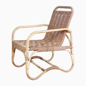 Bauhaus Rattan Armchair in the style of Erich Dieckmann, 1930s