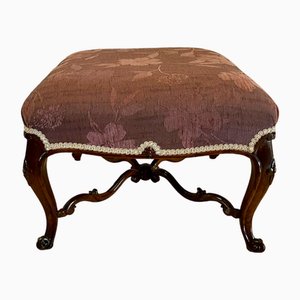 Large Victorian Carved Rosewood Stool, 1850s