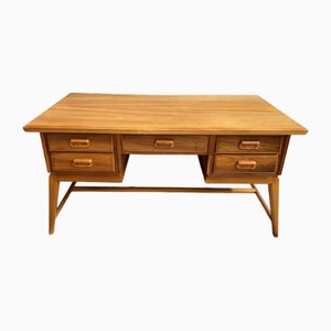 Heller Schreibtisch aus Holz, 1960er