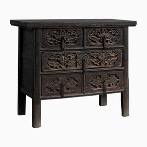 Antique Five-Drawer Shaanxi Carved Coffer