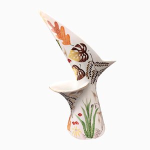 Vintage Hand-Painted Ceramic Vase by Antonia Campi for Lavenia, Italy, 1957