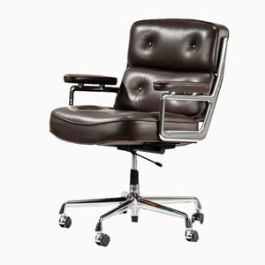 ES104 Time Life Lobby Chair in Dark Chocolate Brown Leather by Eames for Vitra, 2006