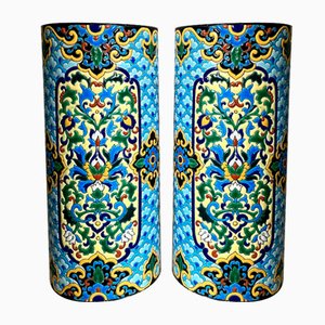 Earthenware Scroll Vases from Jules Viellard & Cie Bordeaux, 1890s, Set of 2