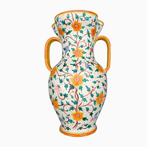 Italienische Vase aus Majolika Keramik von Proffessor Alfredo Santarelli, Perugia, Italien, 1950er