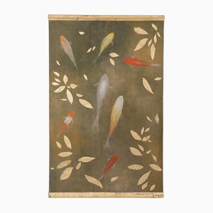 Painted Canvas with Koi Carp