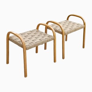 Art Deco Style Stools in Rope, Set of 2