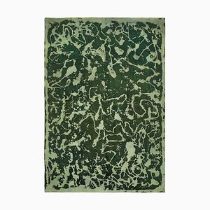 Large Green Overdyed Area Rug