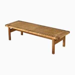 Mid-Century Rattan Bench by Børge Mogensen from Fredericia, 1960s