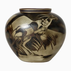 Flambé Vase aus Steingut von Gunnar Nylund für Rörstrand, 1930er